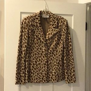St. John Collection Knit animal print suit.  No tags. Suit has never been worn.